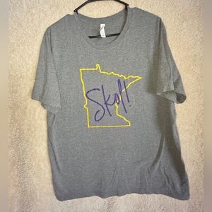 Bella Canvas Gray Tee with Yellow and Purple Graphic